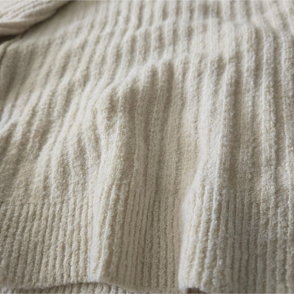 Women’s Cream Button Front Cropped Cardigan Sweater Top Preppy Soft Crop Size - Picture 9 of 10